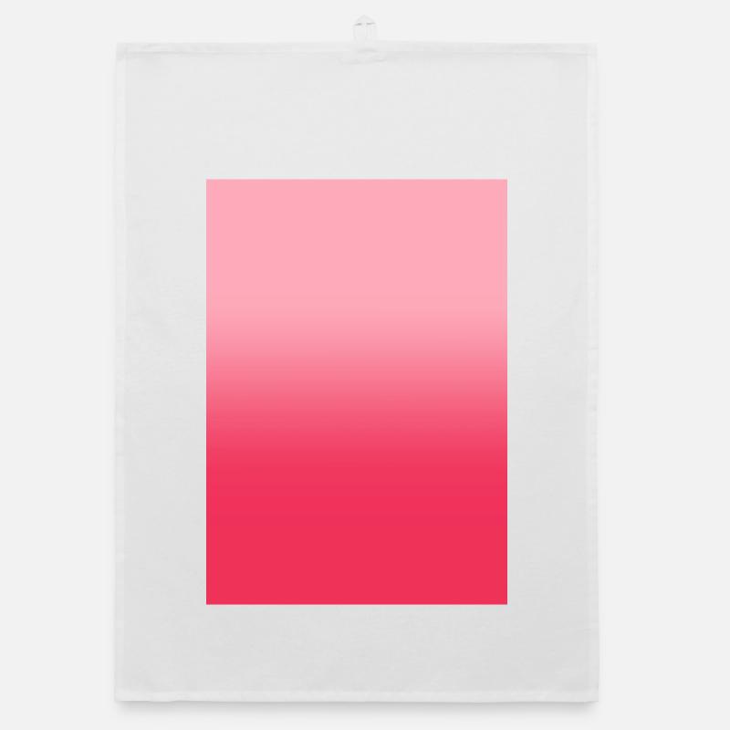Gradient - pink red customizable - Organic dish towel - white