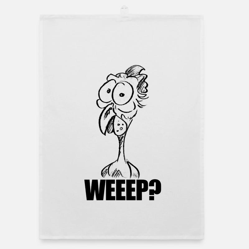 WEEEP? Baffled Chicken Head – Humor Organic dish towel
