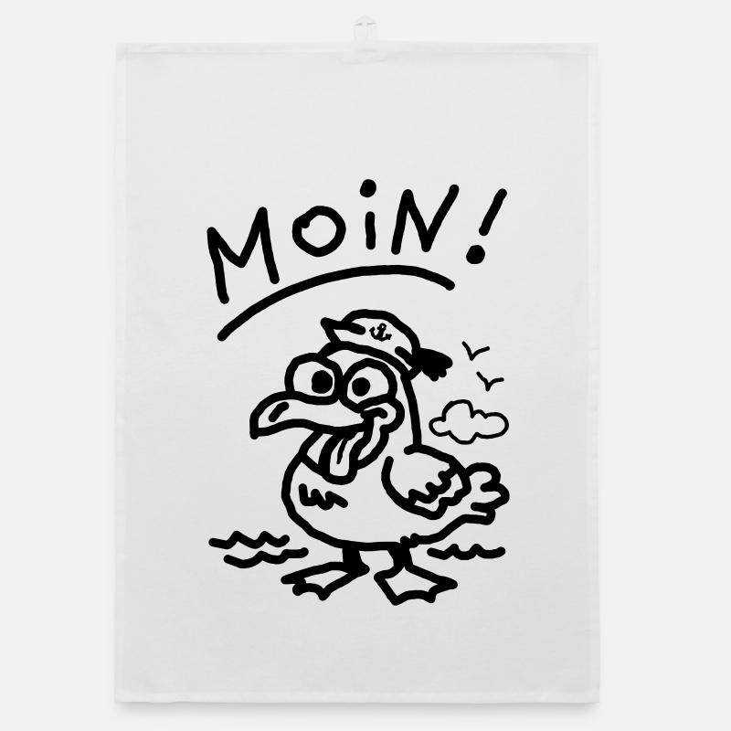 Moin dämliche Möwe witzige Möwe meer urlaub strand Organic Geschirrtuch