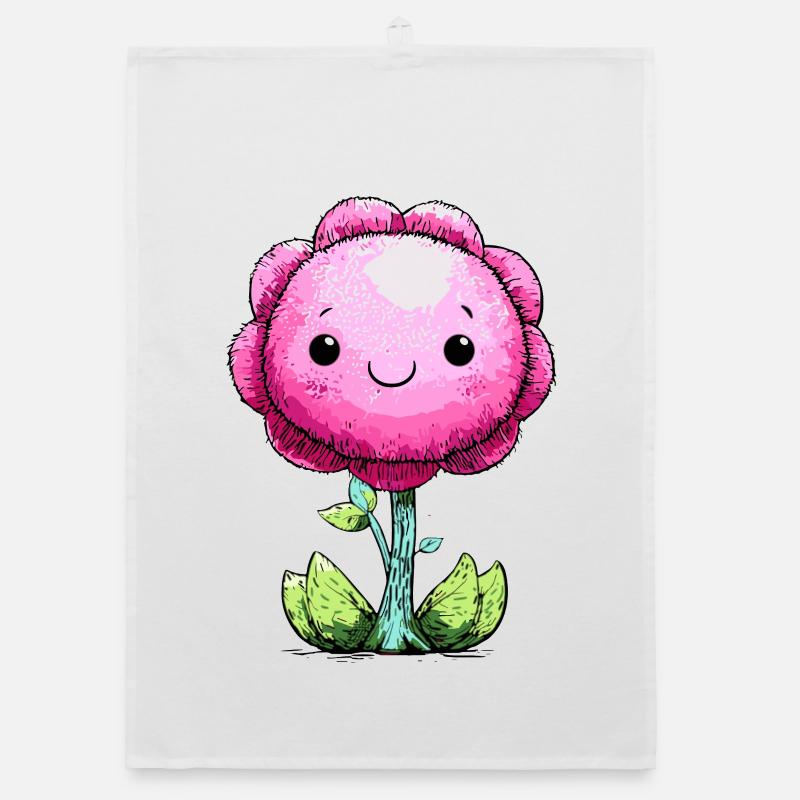 Visage de fleur rose câlin Torchon bio