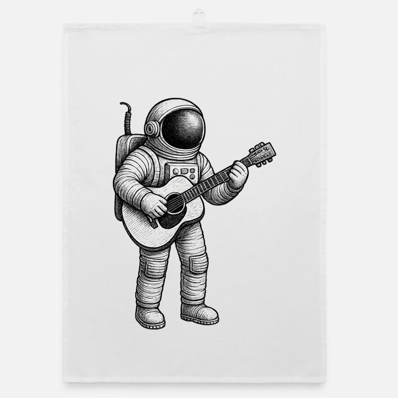 Sketch de guitare d’astronaute Torchon bio