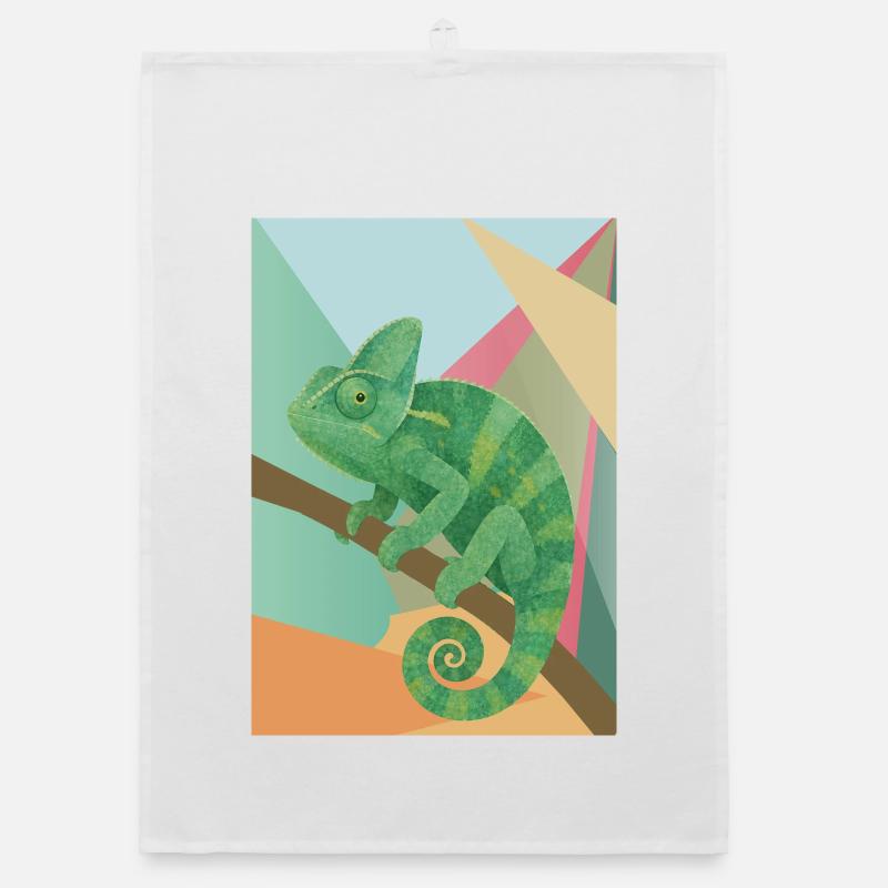 Style géométrique du Caméléon Vert Torchon bio