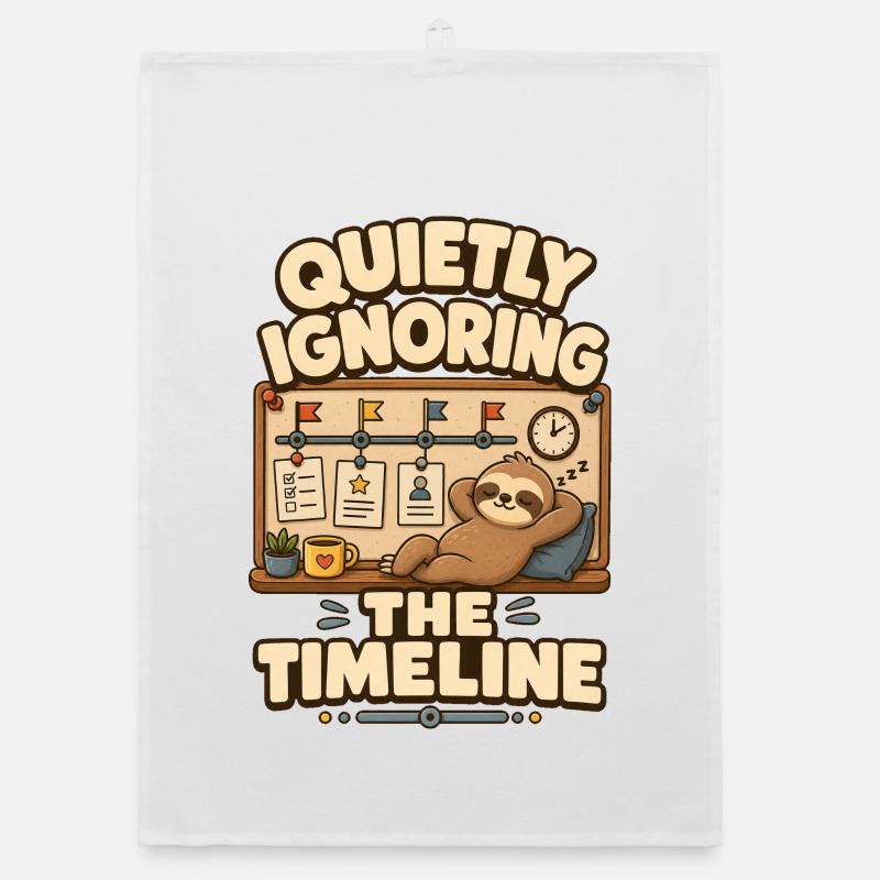 Quietly Ignoring The Timeline Faultier Organic Geschirrtuch