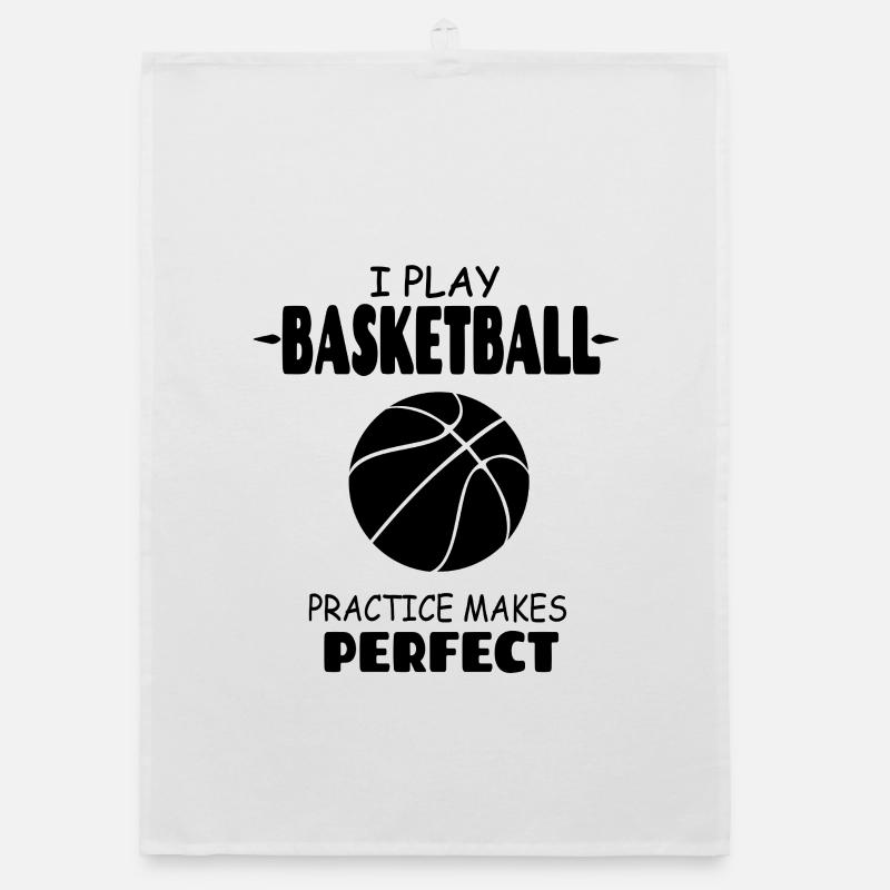 I_Play_Basketball_Practise_Makes_Perfect Organic Geschirrtuch