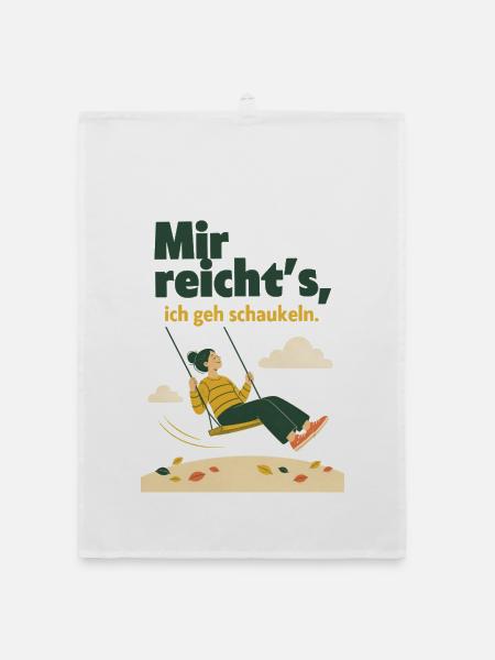 Mir reicht's, ich geh schaukeln Herbst - Organic Geschirrtuch - Weiß - Vorne