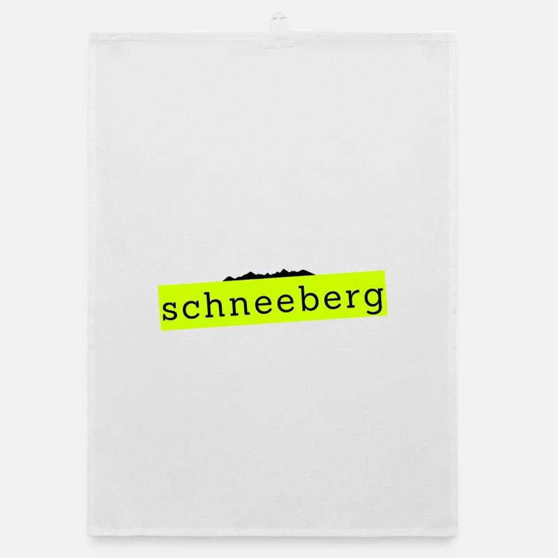 Schneeberg - Design with Text and Mountain Organic dish towel