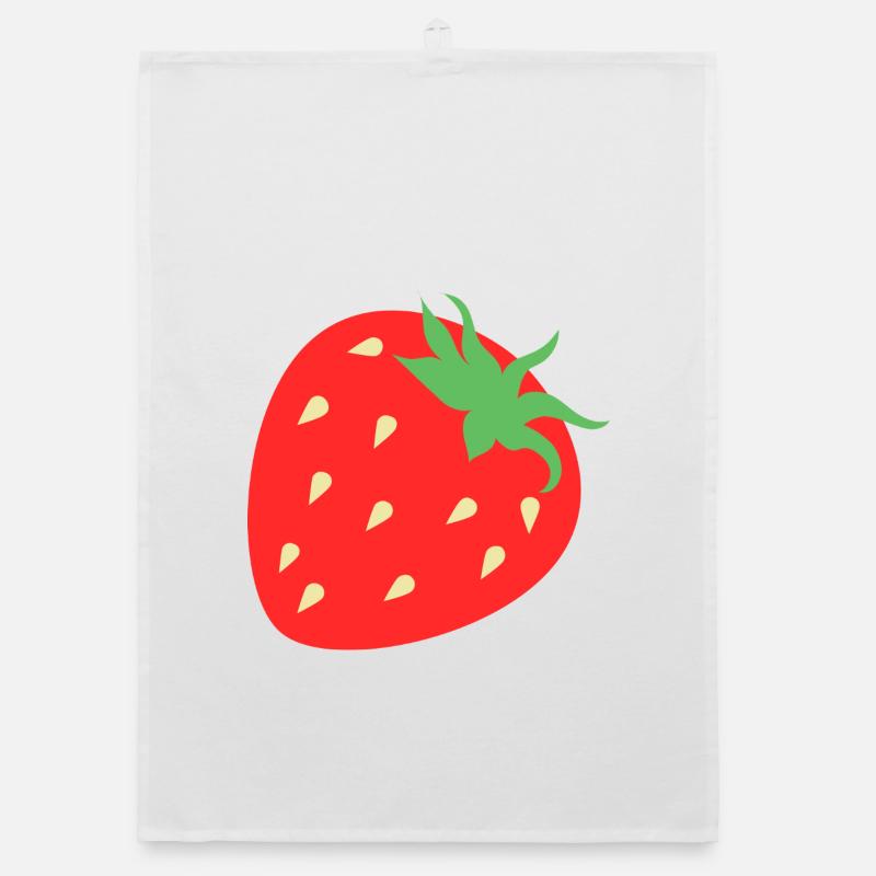 Frische Erdbeer Grafik Organic Geschirrtuch