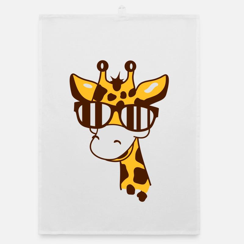 Giraffe mit einer coolen Sonnenbrille - Organic Geschirrtuch - Weiß