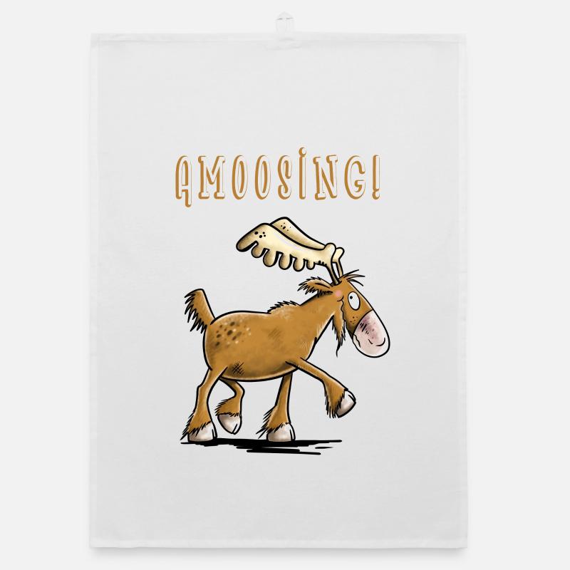Amoosing Moose I Comic I Fun Gift I Moose Organic dish towel