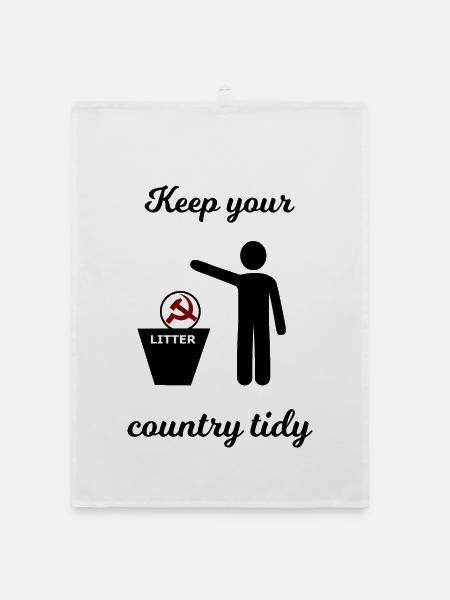 Socialism and Capitalism Funny - Organic dish towel - white - Front