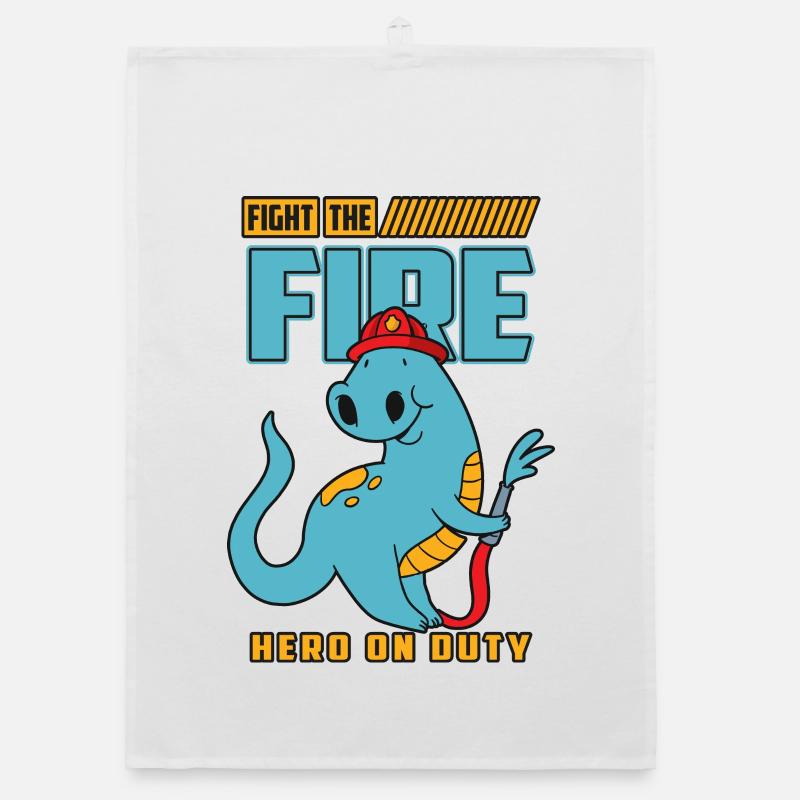 Dino Fire Brigade Organic dish towel