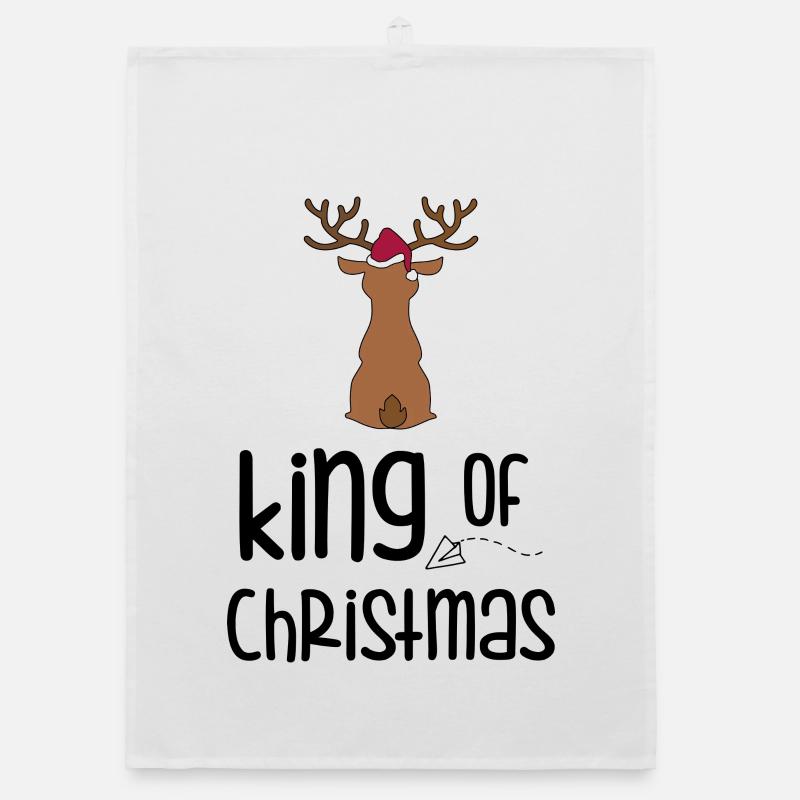 Deer with Santa hat Organic dish towel