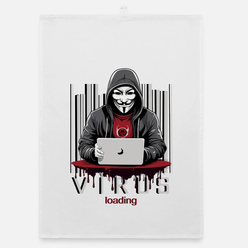 Anonymous Hacker - Organic Geschirrtuch - Weiß