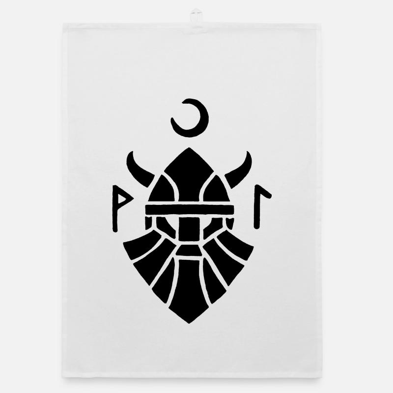 Schwarzes Wikinger-Krieger-Symbol Organic Geschirrtuch