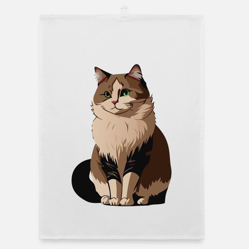 Illustration de style chat d’intérieur mignon Torchon bio