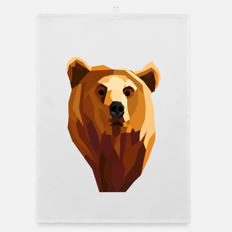 Ours géométrique low poly Torchon bio