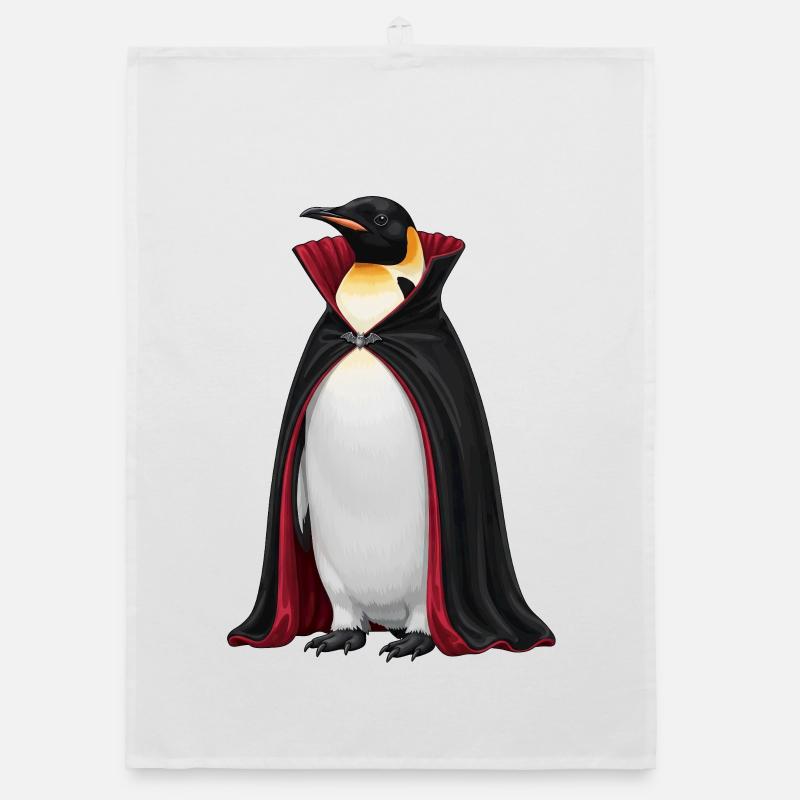 Drôle Halloween Pingouin Vampire Dessin animé Fun Torchon bio