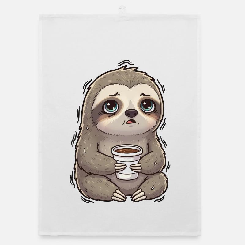 Cute Sloth Coffee Coffee Lover Morning Grouch Organic dish towel