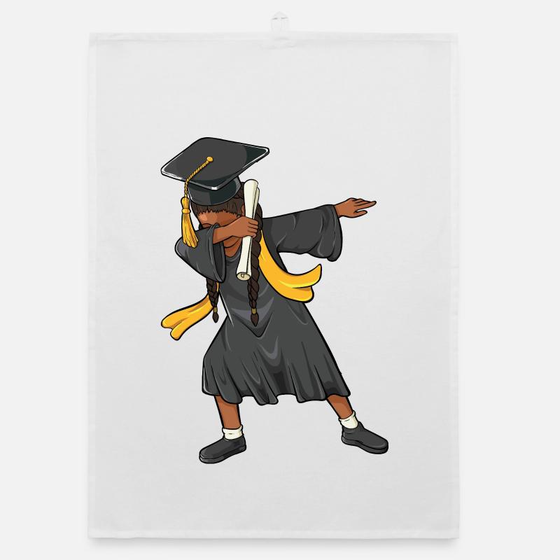 Afro Dabbing Mädchen Abschlussklasse 2026 Schwarzes Mädchen Organic Geschirrtuch