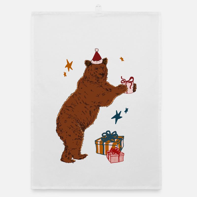 CHRISTMAS BEAR Organic dish towel