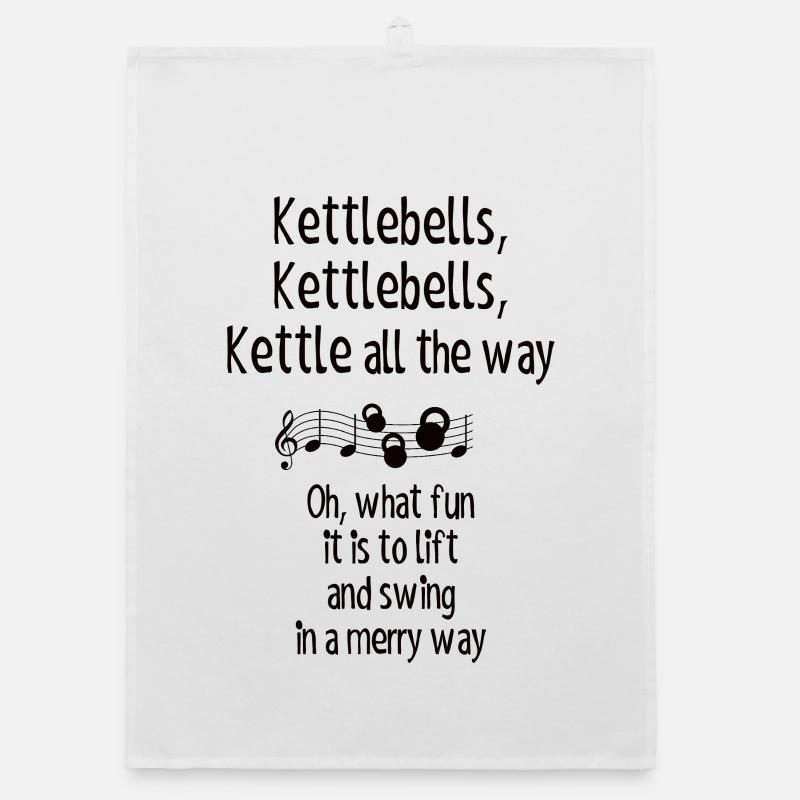 Kettlebells, jinglebells - best gift Organic dish towel