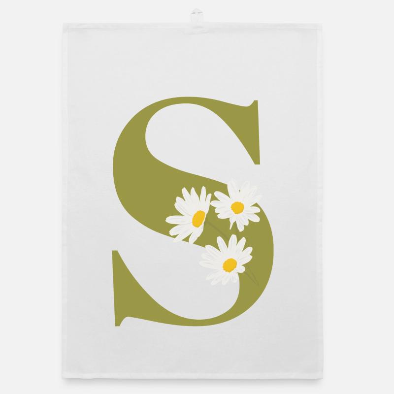 Green Daisies Brief Organic Geschirrtuch