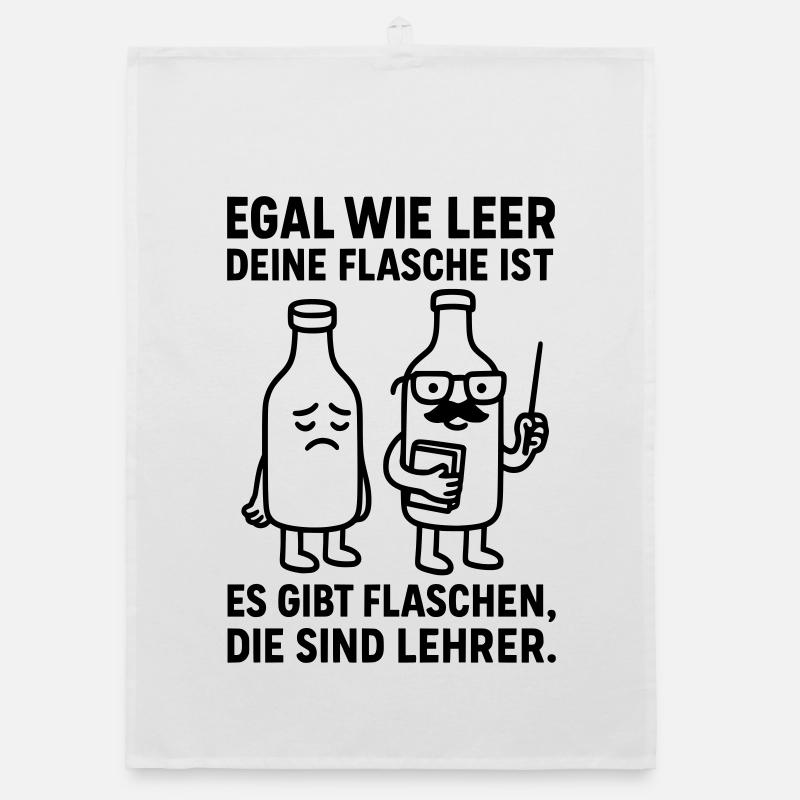 Bottle Empty Teacher Joke Organic dish towel