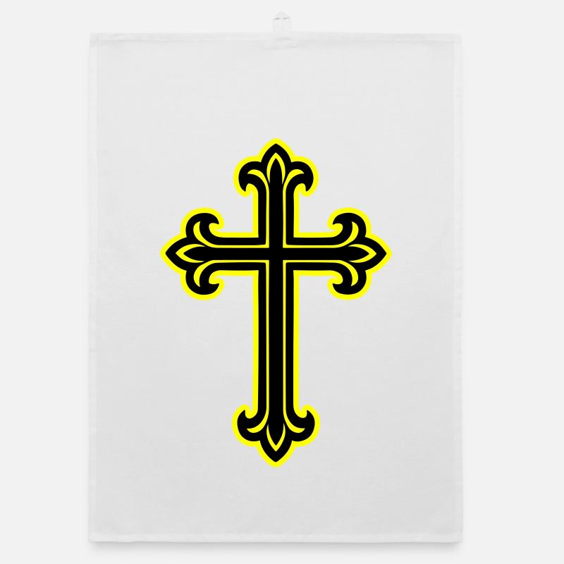 Symbole de croix chrétien Torchon bio