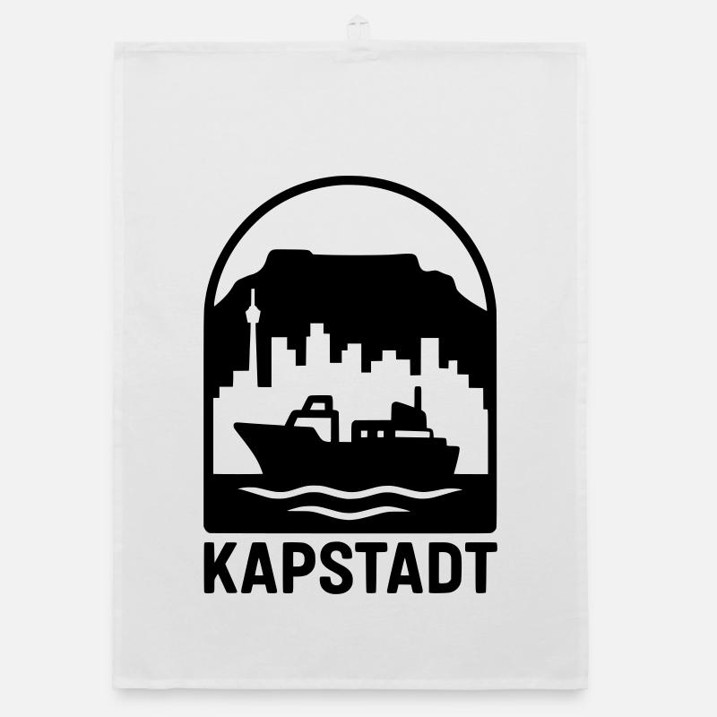 Cape Town Silhouette Table Mountain Organic dish towel