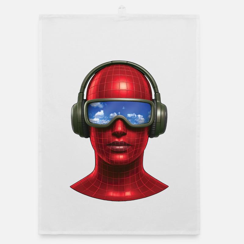 VIRTUAL OXYGEN - sound & vision - Organic dish towel - white
