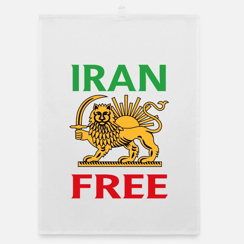 Emblème du Lion libre d’Iran Torchon bio