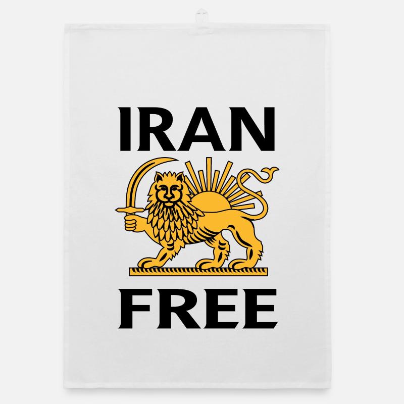 Lion héraldique avec épée et soleil Torchon bio