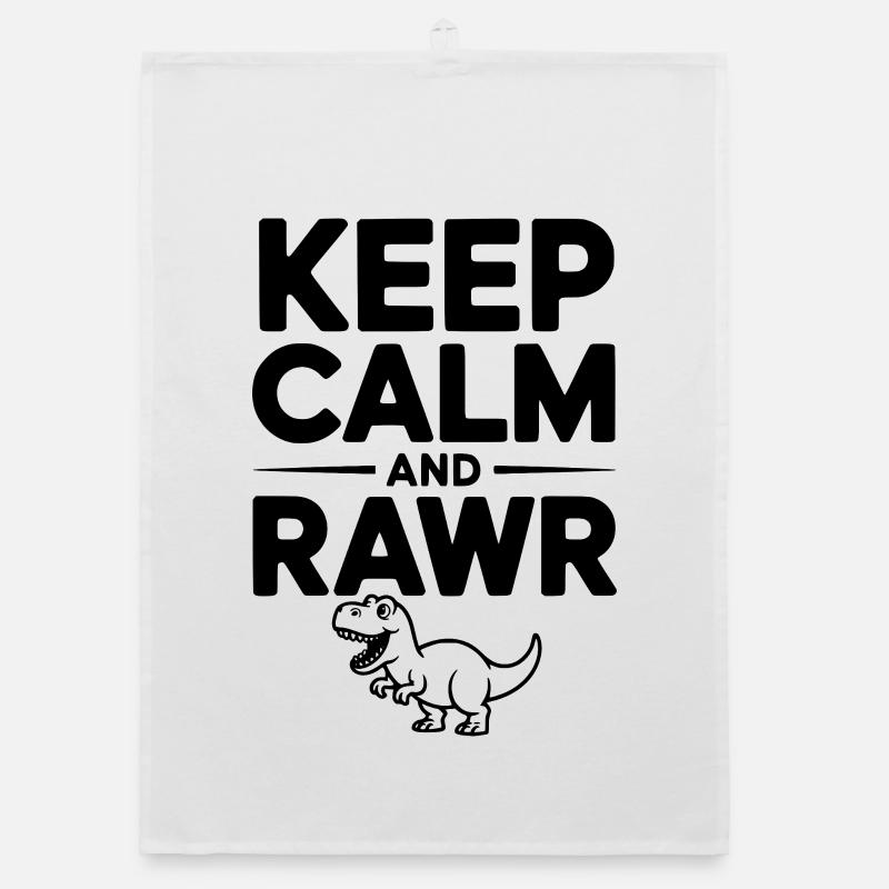 Keep Calm and Rawr Organic dish towel