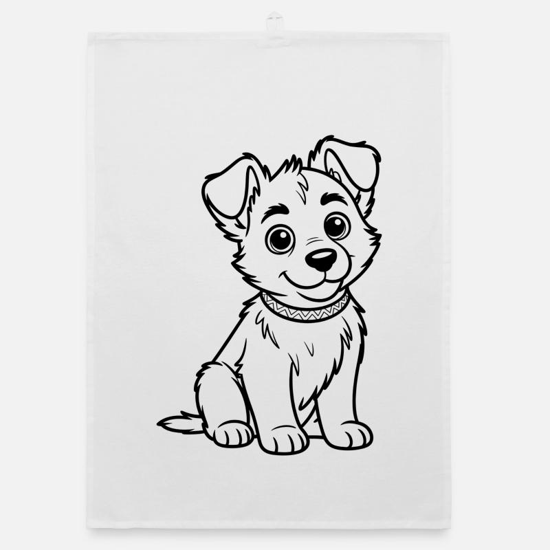 Dessin au trait du Chien Câlin Torchon bio