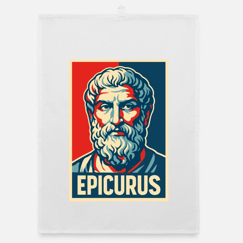 Epicurus Pop Art Portrait Organic dish towel