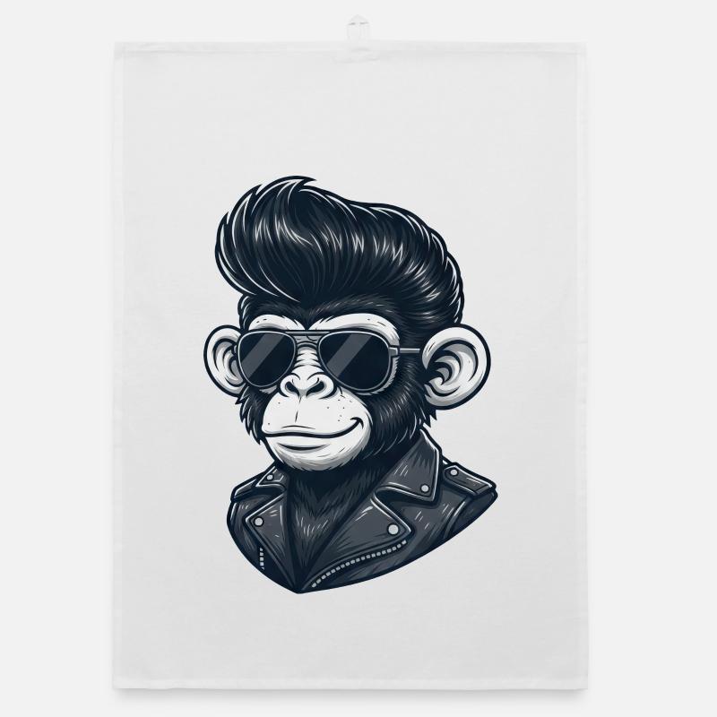 Cool Monkey Chimpanzee Lunettes de Soleil Rock and Roll Torchon bio