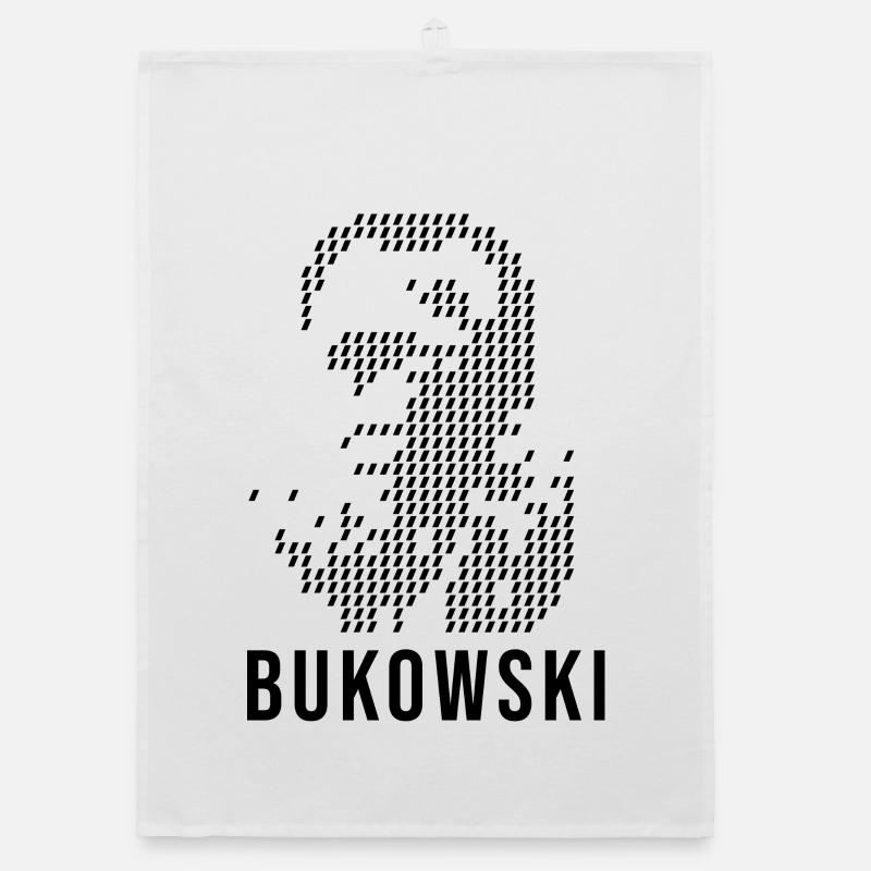 Charles Bukowski geometric design portrait Organic dish towel