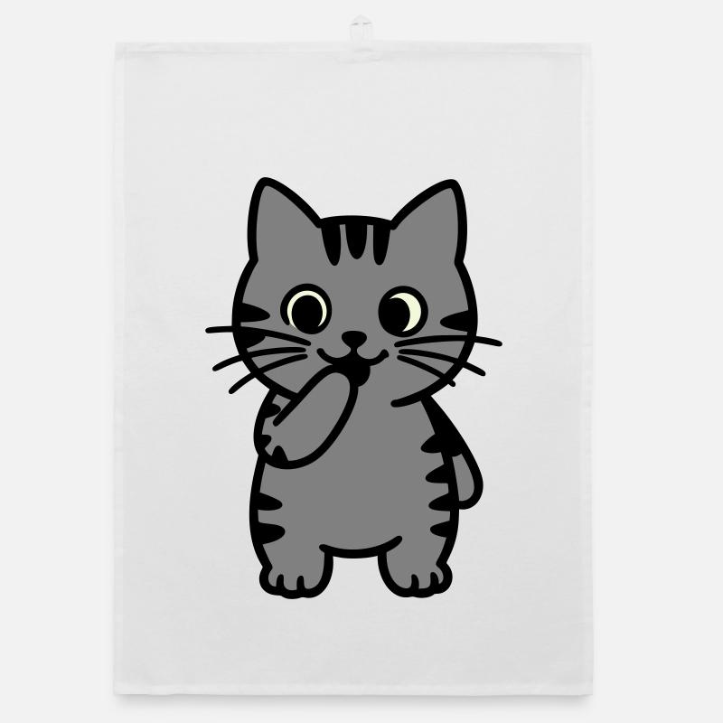 tigerkatze-steht-dreifarbig Organic Geschirrtuch