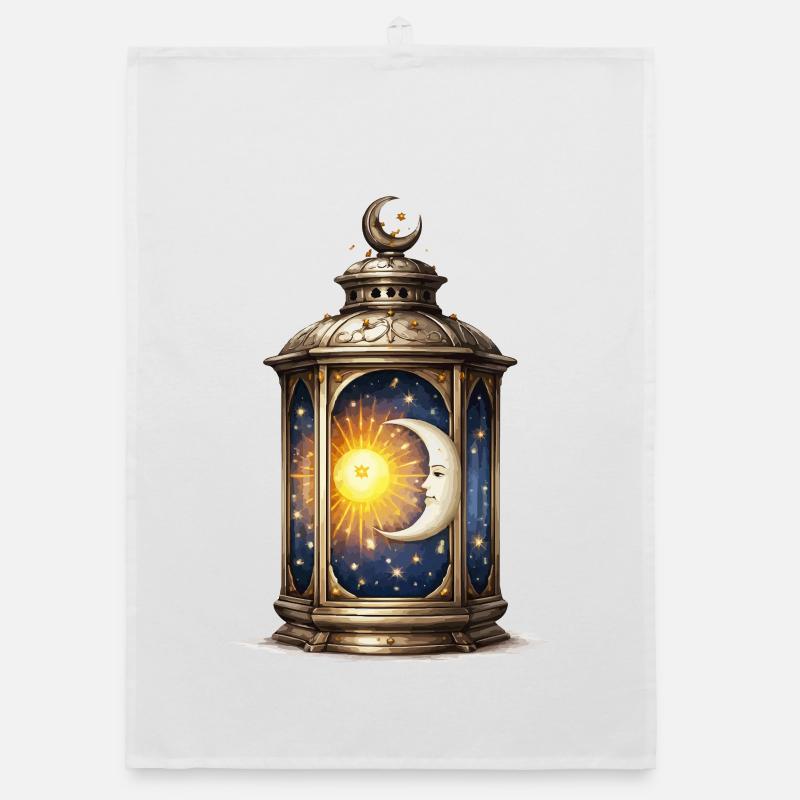 Sun Moon Lantern Organic dish towel