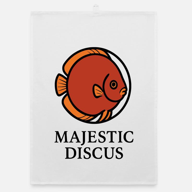 Majestätischer kreisförmiger Diskusfisch-Logo Organic Geschirrtuch