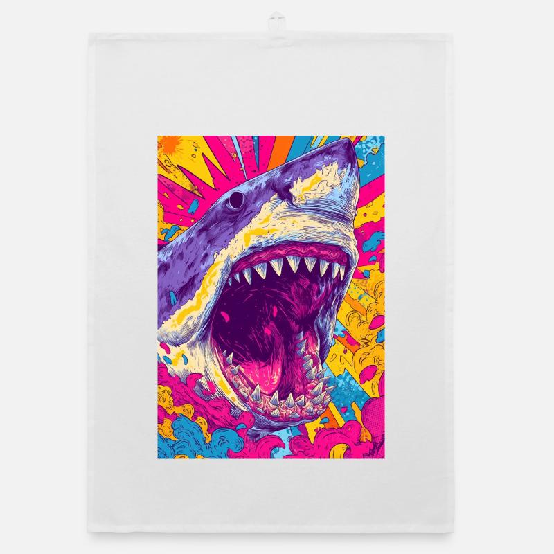 Explosion de requin psychédélique Torchon bio