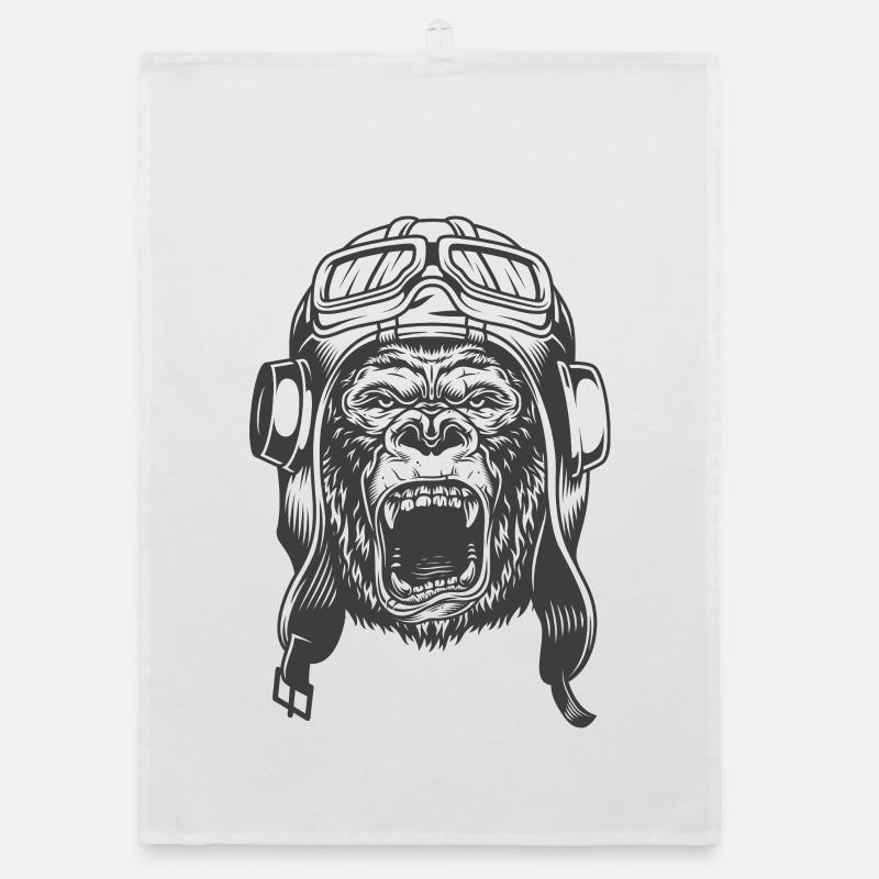 Gorilla Pilot Design Organic Geschirrtuch