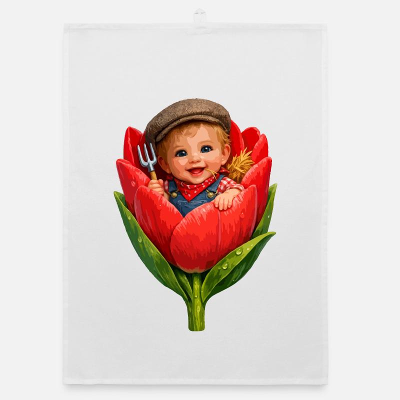 Bébé dans Tulip Bud Torchon bio