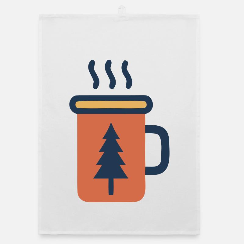 Forêt de sapins en tasse émaillée Torchon bio