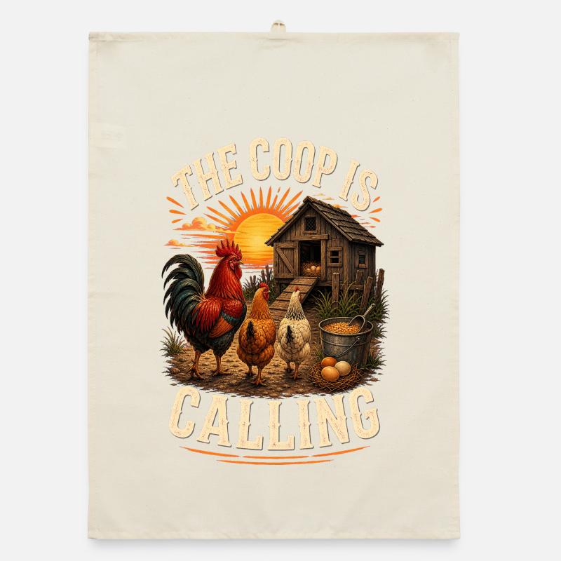 THE COOP IS CALLING Organic Geschirrtuch