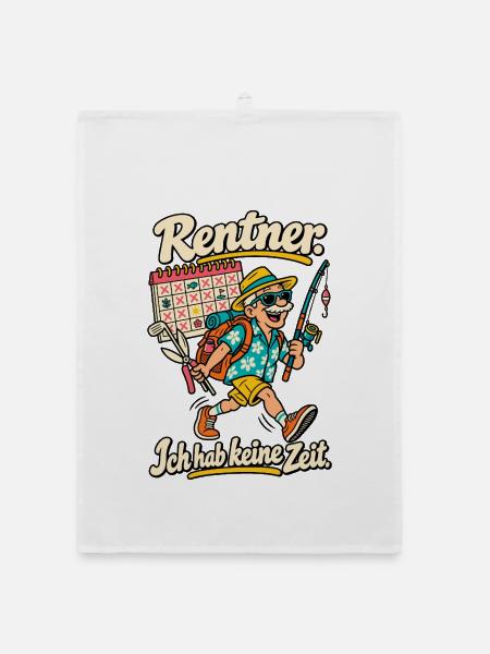 Rentner Ich hab keine Zeit - Organic Geschirrtuch - Weiß - Vorne
