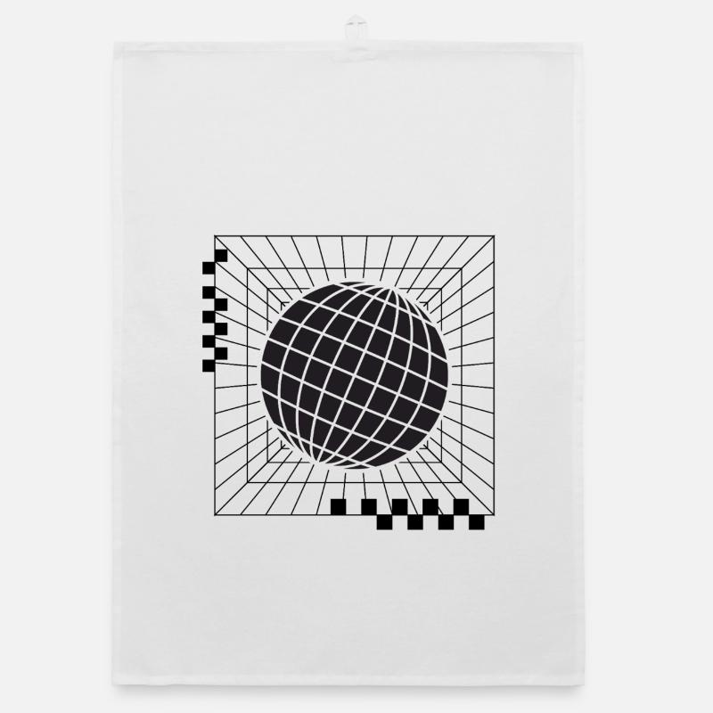 Geometric Global Sphere Design Organic dish towel
