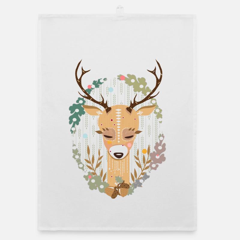 A deer in the forest Organic dish towel