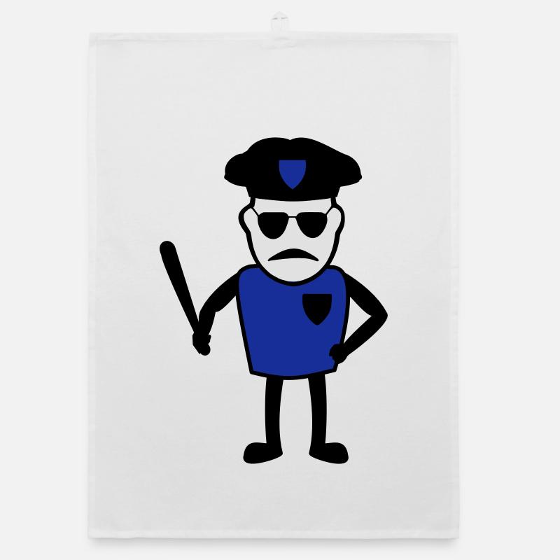 Policeman with truncheon Organic dish towel