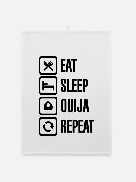Eat schlafen Ouija wiederholen - Geist Ouija Board Geist - Organic Geschirrtuch - Weiß - Vorne